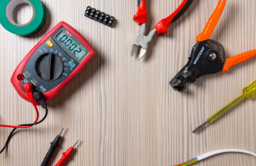 Construction tools on a table